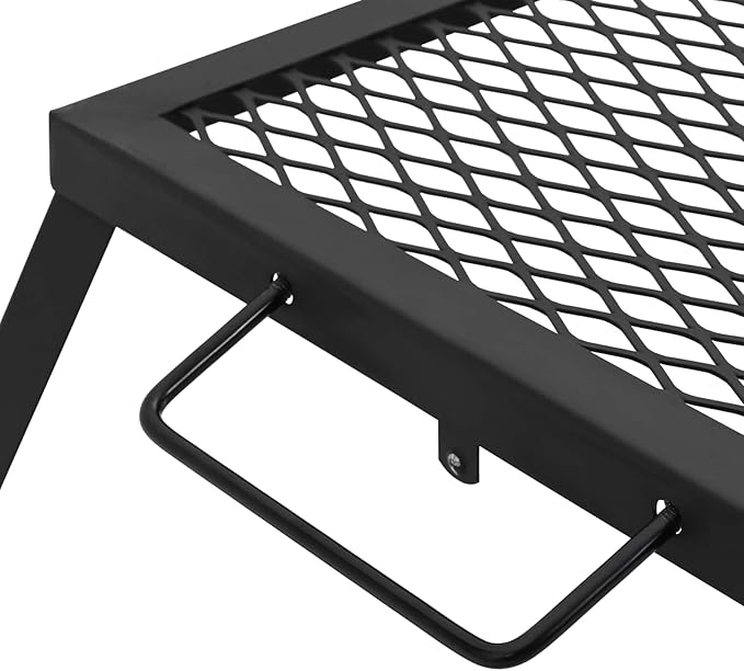 Foldable Camping Grill, Alloy Steel Folding Charcoal Grill Black, Compact Outdoor BBQ for Garden Balcony Backyard, Rust Resistant, 12.40 x 10.43 x 1.57 in