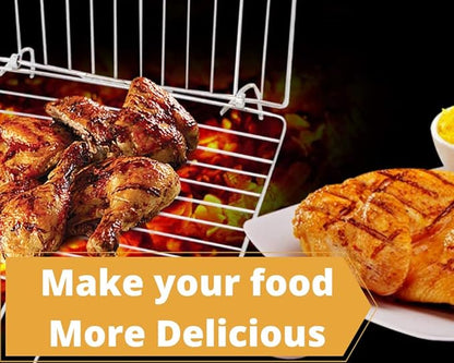 Stainless Steel Square Roti Papad Grill Roti Jali Chapathi Pipe Handle dia- 9" - 1 Pc
