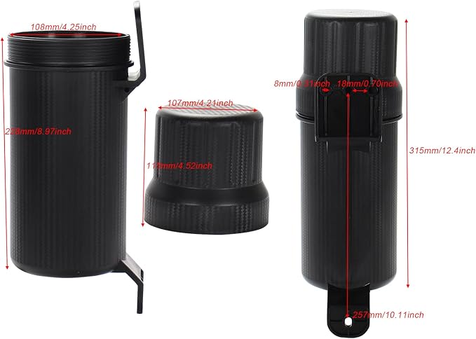 Universal Motorcycle Off-Road Tool Tube Storage Box Holder Manual Canister Waterproof Large size