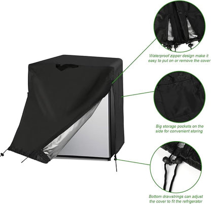 Mini Refrigerator Cover for Most 1-2 Cu Ft Compact Fridge/ Beverage Freezer | 20x20x21,Waterproof Dustproof Heavy Duty Oxford Fabric,for Most 1.0- 2.0 Cubic Feet Small Wine Cooler for Outside