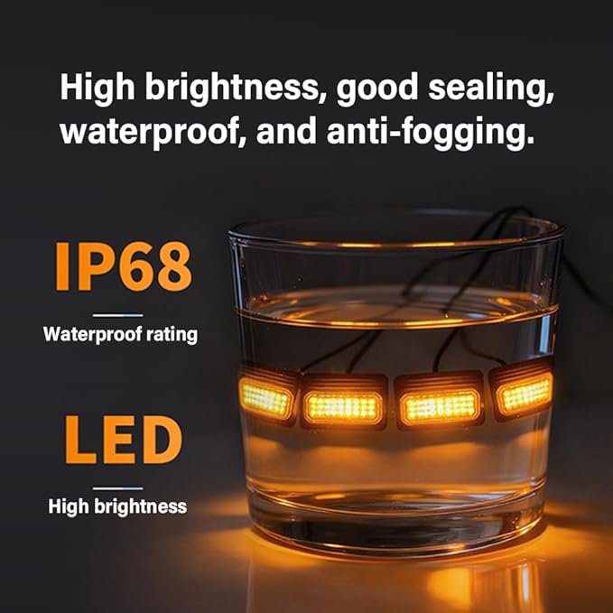 LED Grille Lights Fit for Toyota Tacoma 2024 2025 SR SR5, Amber Grille Light Strips, IP68 Waterproof Seal, Non-Destructive Installation, Off-Road Marker Light Kit, Car Accessories
