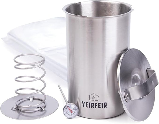Deli Meat Press and Ham Maker - 304 Stainless Steel Lunch Meat Press with Thermometer, 20 Cooking Bags & Recipes - Healthy Homemade Cooking Tool for Ham &Deli Lunch Meat Making
