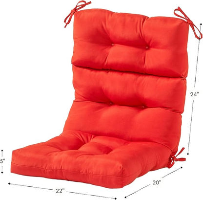Greendale Home Fashions Outdoor 44x22-inch High Back Chair Cushions (Set of 2), Fire