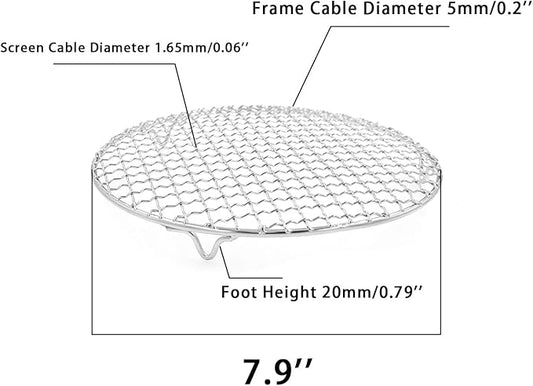 Barbecue Grill Net,BBQ Net for Grilling,Multi-Purpose SUS304 BBQ Grill Mesh, Round Barbecue Wire Rack,BBQ Grate/Steam Mesh for Outdoor Barbeque Camping Charbroil Backyards