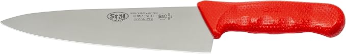 Winco 8" Red Chef's Commercial-Grade Knife | Razor sharp, Restaurant service, Great for Meat Prep, Vegetable Prep, Bread Service and Kitchen Prep