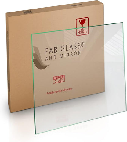 Tempered Glass Table Top 32 Inch Square Flat Polished Edge Clear Surface 1/4 Inch Thick for Home Office or Outdoor Furniture by Fab Glass and Mirror