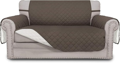 Easy-Going Reversible Couch Cover, 2 Cushion Sofa, Loveseat, Taupe/Ivory | Machine Washable Slipcover For Dogs, Water Resistant Furniture Mat For Living Room, Non-Slip Sofa Cover, Pet Friendly