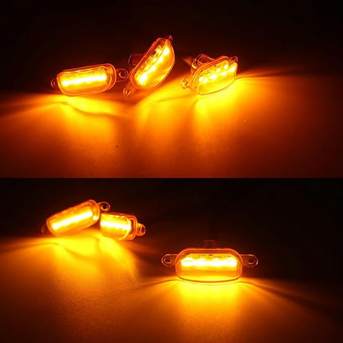 compatible with Amber LED Lights 3PCS Front Grill Lamps Car Accessories with Harness wire,Yellow Lens Compatible with Chevrolet Silverado 1500 2016 2017 2018 2019 2020 2021 Style Grille Trim