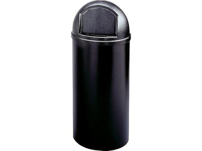 Rubbermaid Commercial Products Marshal Classic Container, Round Trash Can, 15 Gallons, Black, Outdoor for Parks/College Campuses/Outdoor Shopping Malls