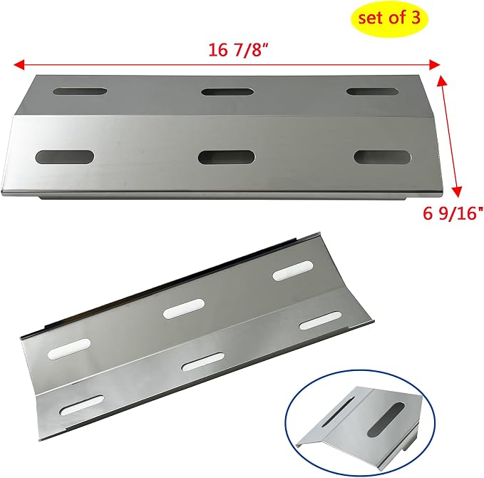 Parts Kit DG103 Replacement for Ducane Gas Barbecue Grill 30400040,3200,3400 Grill Burners & Heat Plates (Stainless Steel Burner + Stainless Steel Heat Plate)