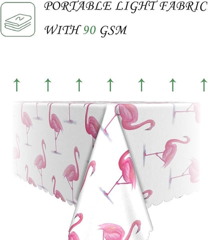 60x120 Inch Tropical Watercolor Flamingo Rectangle Tablecloth Pink White Elegant Coastal Flamingo Table Cloth Washable Durable Table Cover for Home Kitchen Dining Beach Party BBQ Decor