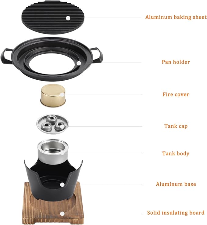 Korean BBQ Grill, Smokeless Non-stick Tabletop Charcoal Grill, Easy to Assemble Portable BBQ Grill for Home, Picnics, Camping and Outdoor Gatherings