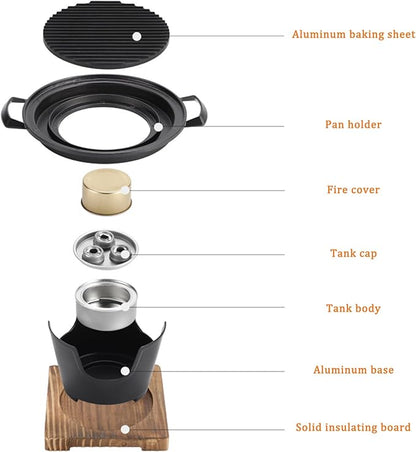 Korean BBQ Grill, Smokeless Non-stick Tabletop Charcoal Grill, Easy to Assemble Portable BBQ Grill for Home, Picnics, Camping and Outdoor Gatherings