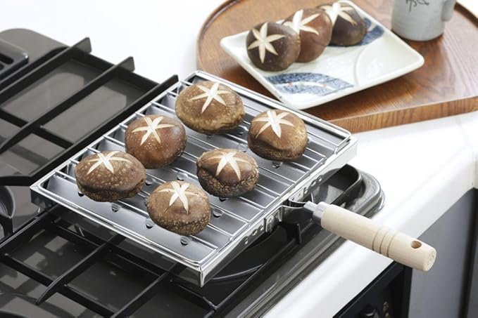 Shimomura Kihan 26694 Grilled Grill, Made in Japan, For Gas Stoves, Long Fire, Charcoal Grill, Fish, Vegetables, Mochi, Roasted Eggplant