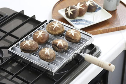 Shimomura Kihan 26694 Grilled Grill, Made in Japan, For Gas Stoves, Long Fire, Charcoal Grill, Fish, Vegetables, Mochi, Roasted Eggplant