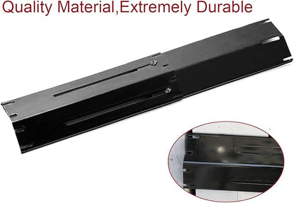 Outspark Universal Replacement Heavy Duty Adjustable Porcelain Steel Heat Plate Shield,Heat Tent,Flavorizer Bar,Burner Cover,Flame Tamer for Gas Grill, Extends from 11.75" up to 21" L (3-Pack)