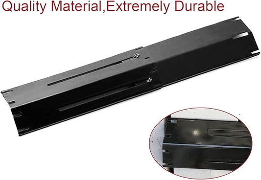 Outspark Universal Replacement Heavy Duty Adjustable Porcelain Steel Heat Plate Shield,Heat Tent,Flavorizer Bar,Burner Cover,Flame Tamer for Gas Grill, Extends from 11.75" up to 21" L (3-Pack)