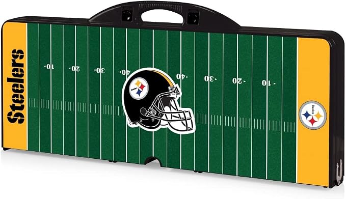 Picnic TIME NFL Football Field Folding Picnic Table, Camping Table, Outdoor Table with Umbrella Hole