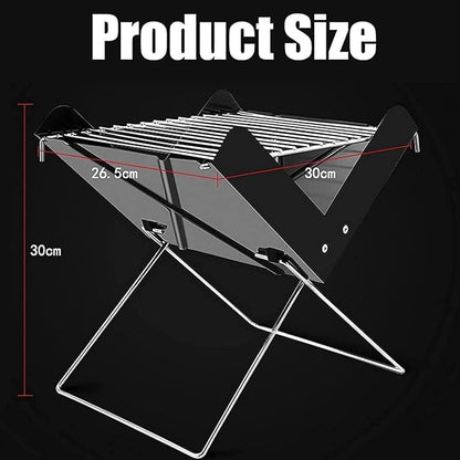 BBQ Grill Barbeque Grill Outdoor Charcoal Grill Portable Barbecue Grill Cooking Stainless Steel Folding for Camping Barbeque Grill for Camping (Black 30 * 26.5 * 30cm)