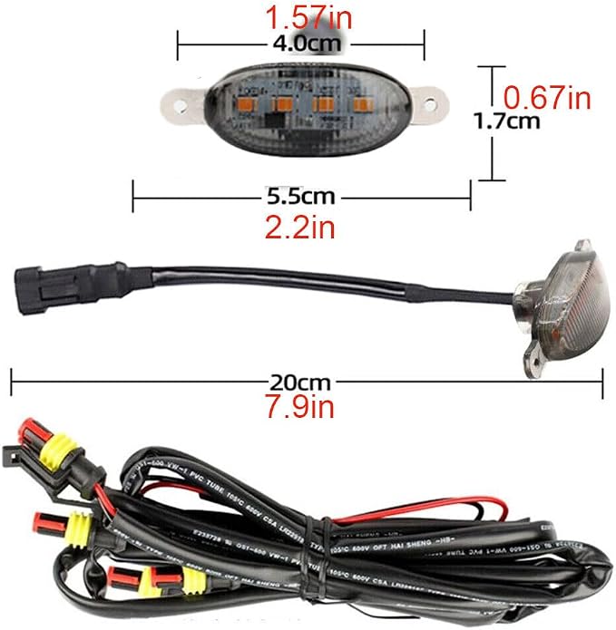 1Set(6Pieces) Universal Amber LED Lights Front Grille Compatible with Ford Toyota Truck Raptor Style Car Accessories with Harness