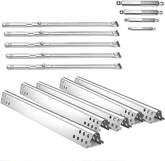 Grill Parts Kit for Char-Broil Performance 5 Burner, Stainless Steel | 5 Burners + 5 Heat Plates + 4 Crossover Tubes, Fits Char-Broil 463347519, 463243518, 463275717, Rust-proof, Even Heat