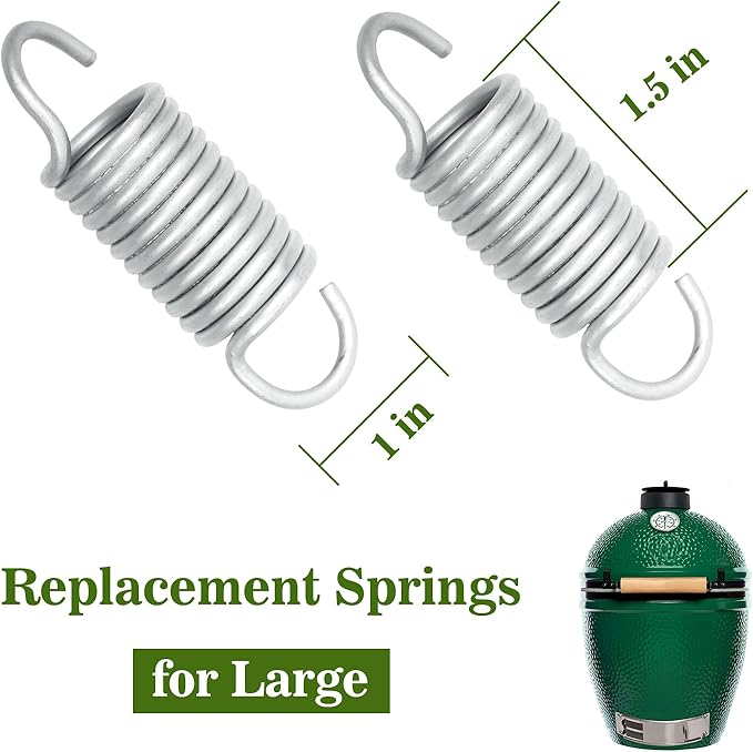 Replacement Hinge Spring for Large Big Green Egg, Set of 2 - Rust-Free, Premium Compression Spring, Perfect for Old and New Hinges, Better Lid Control