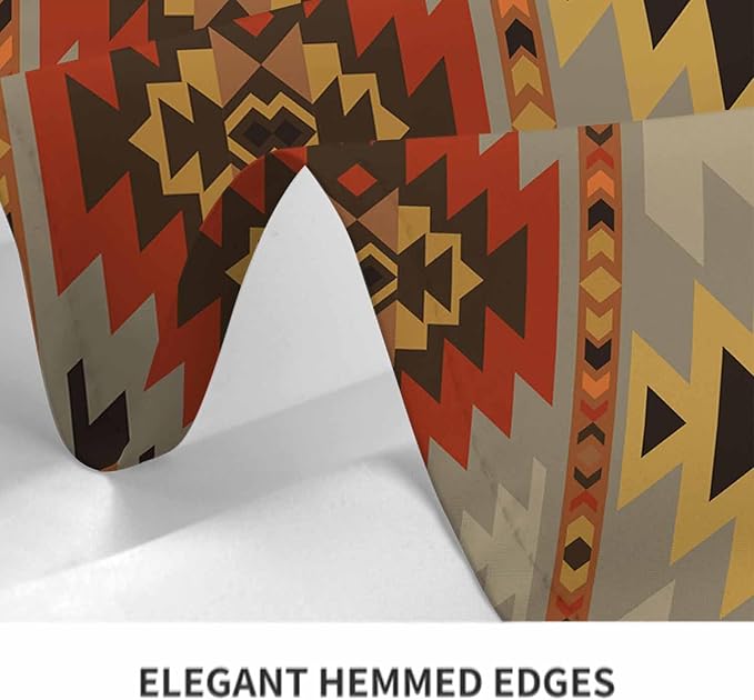 TKS MITLAN Geometric Pattern Decorative Rectangle Tablecloth American Style Aztec Polyester Table Cloth Kitchen Cover for Dining BBQ Picnic Coffee Table 60 x 84 Inch 6-8 Seats