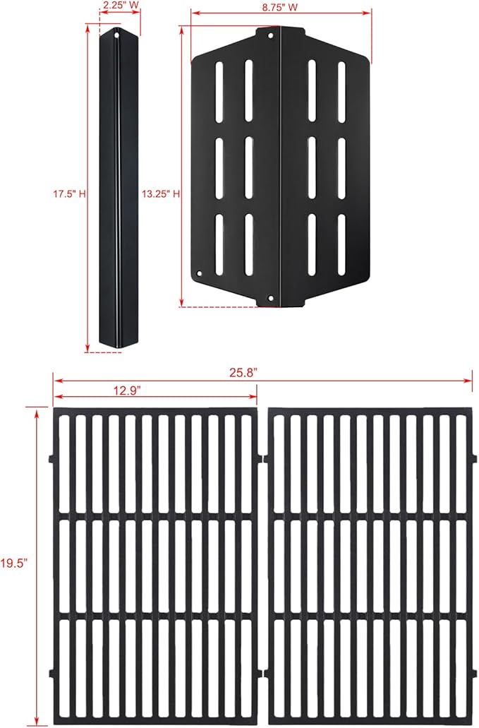 Genesis E310 Grill Replacement Parts 7621 Flavorizer Bars Parts 7524 Grill Grates 65505 Heat Deflector Weber Genesis E-330 E-310 S-330 EP-330 Grill Parts 7620 Flavor Bars Cooking Grates Replacement