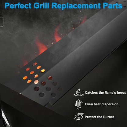 Set of 4 Grill Heat Plates and 4 Burner Tubes with Igniter Electrode Replacement Parts for Nexgrill 4 Burner 720-0830H 720-0783E 720-0958A Grill Replacement Parts for Nexgrill Gas Series