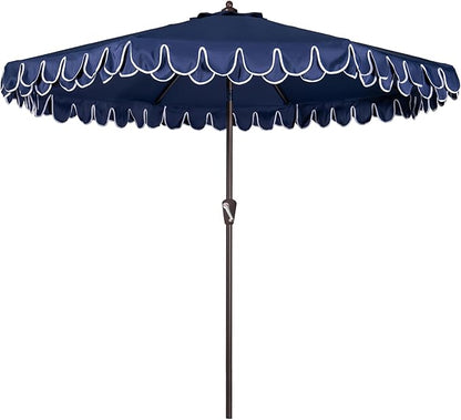 9Ft Elegant Valance Patio Umbrella, Outdoor Umbrellas for Patio with Auto-Tilt and Crank Systerm, Table Umbrella for Outdoors, Poolside,Beach, Backyard