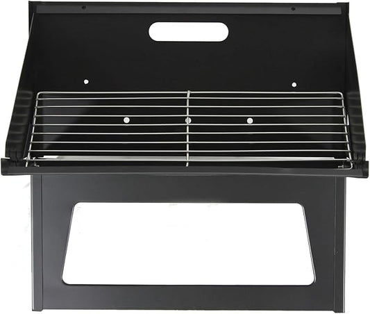 Notebook Charcoal BBQ Grill, Instant Foldable & Easy Portability, For Outdoor Barbecues Camping Traveling Picnics Garden Beach Party Black