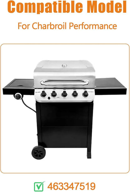 Hisencn Parts for Charbroil Performance 5 Burner Grill 463347519, Repair Kits for Char-Broil 463347518, 16 15/16 in Heat Plates and 18” x 25” Cast Iron Cooking Grates for Char Broil