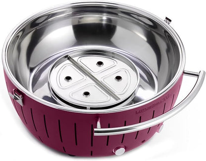 LotusGrill Barbecue Smokeless Grill Bundle with Grill Stand for Safe, Fun and Fast Grilling