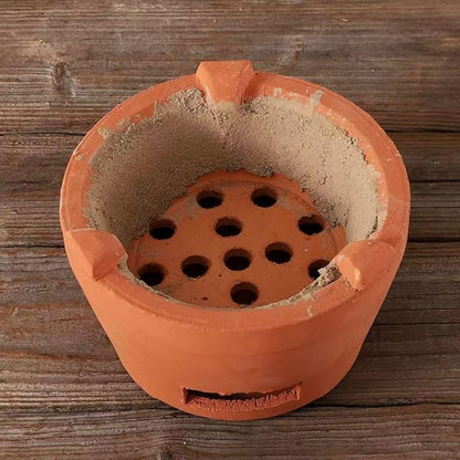 Chaozhou rare red clay charcoal stove tea set Kung fu tea stove ancient craft outdoor heating oven barbecue oven extra large pottery oven (Red clay X-Large 26CM)