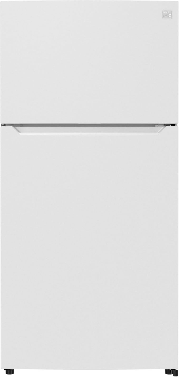 Kenmore 25 cu. ft. 33" Wide Top Mount Refrigerator - White | Adjustable Glass Shelving, Humidity-Controlled Crispers, Gallon Door Bins, LED Lighting, ENERGY STAR Certified