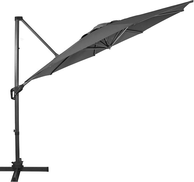 Sunnyglade 10Ft Cantilever Patio Umbrella, 360° Rotation & Integrated Tilting System Offset Umbrella with 8 Sturdy Ribs, Fade-resistant & Waterproof for Garden Backyard Poolside Deck