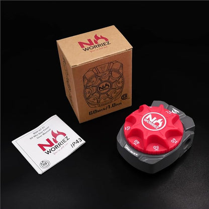 NO WORRIEZ Safety Auto Shut-Off Gas Timer for Propane & Natural Gas | Outdoor Grill, Fire Pit, Pizza Oven | – 100,000 BTU 1/2" NPT, Patent Pending | 100,000 BTU, Fits Outdoor Grill, Fire Pit, Pizza Oven, BBQ, Smoker, Turkey Fryer, Mechanical Valve