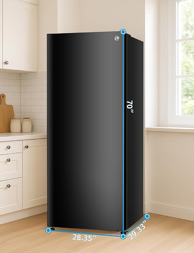 Commercial Cool 16.4 Cu. Ft. Convertible Freezer Refrigerator, Upright Fridge with Glass Shelves, Reversible Door, ENERGY STAR rated, Auto Defrost, CCUC1640GB, Black | Upright Fridge with Glass Shelves, Reversible Door, ENERGY STAR rated, Auto Defrost,...