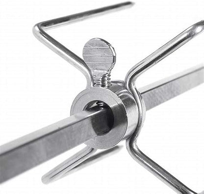 4 Pack Stainless Steel 304 Universal Grill Rotisserie Meat Forks Set - Fits 1/2-Inch and 3/8-Inch Hexagon & 3/8-Inch and 5/16-Inch Square & 1/2-Inch Round Spit Rods