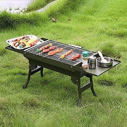 Barbecue Grill Outdoor Portable Charcoal BBQ Grill Collapsible Camping Outdoor Cooking Tools Camping Picnic(Green)