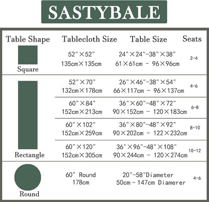 SASTYBALE Eucalyptus Floral Tablecloth 52x70 Inch Rectangular | Washable, Spillproof, Wrinkle-Free Fabric Table Cloth for Spring Summer Indoor Outdoor Kitchen, Dining, Garden Decor