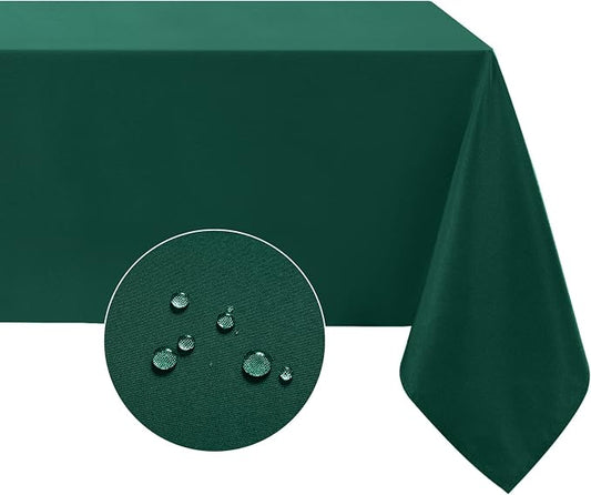 Softalker Rectangle Tablecloth, Waterproof Table Cloths Wrinkle Free Fabric Washable Polyester Table Cover for Dining Tables Party Outdoor Camping Parties Buffet - 60 x 102 inch, Green