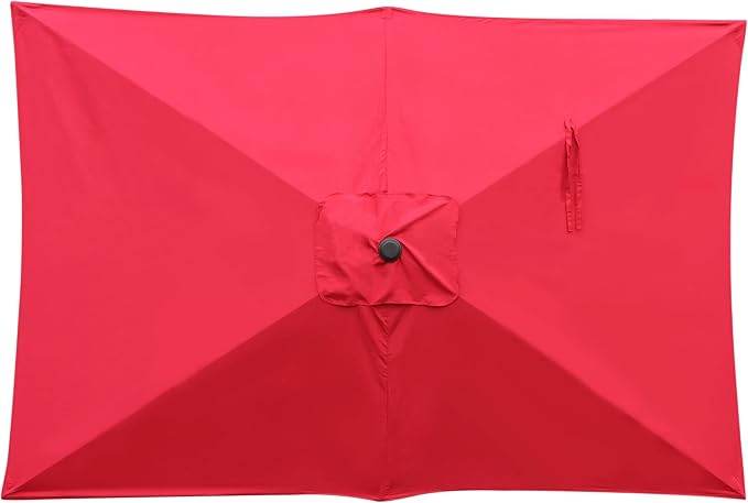 Blissun Rectangular Patio Umbrella, Table Market Umbrella with Tilt and Crank, Outdoor Umbrella for Garden, Deck, Backyard, Pool and Beach