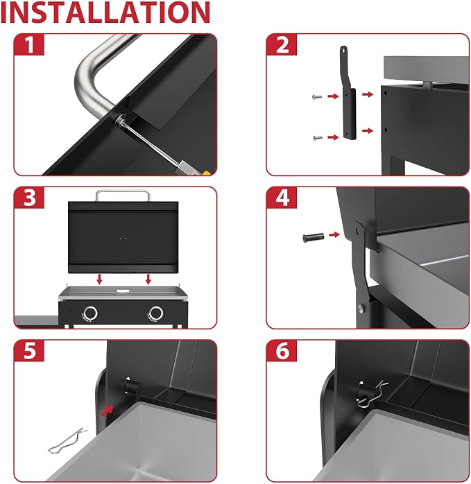 Upgrade Hinged Lid for Blackstone 28 Inch Griddle 2 Burner Griddle Grill | for Blackstone 1517 1605 1853 1856 1839 1883 1924 2145, Hard Griddle Cover for Blackstone 28" Griddle