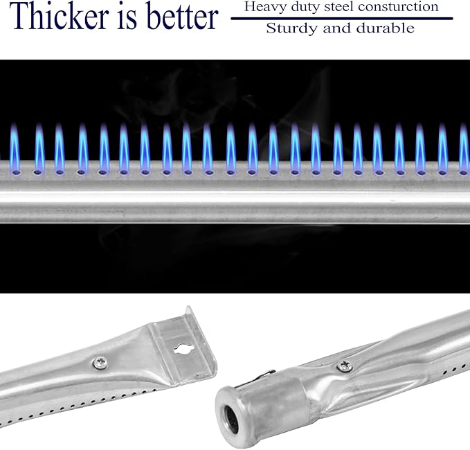 Burner Tube 15" Stainless Steel Pipe Burners Grill Replacement Parts for Charbroil 640-01303702-3, Kenmore 146.16222010, Grill Master, Nexgrill, Uberhaus Grill Models, 6-Pack Gas Tubes