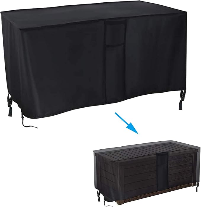 Deck Box Cover for Keter Westwood 150 Gallon Resin Large Deck Box | Patio Furniture Cushion Storage Box Cover Waterproof Dustproof for Outdoor Storage Box- 63” Lx 30”W x 25”H