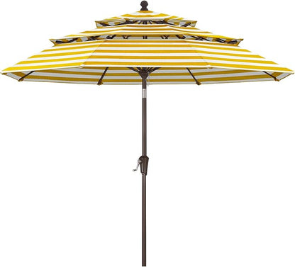 ABCCANOPY 5-Year 10-Year No Fading 9FT 3 Tiers Patio Umbrella, Outdoor Table Umbrella with 8 Sturdy Ribs for Deck, Backyard, Garden, Yard