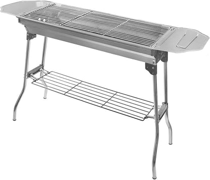 HTTMT- Outdoor Campling Refined Stable Version-2.0 Iron Portable Folding Barbecue Charcoal Grill Stove Shish Kebab Stainless Steel BBQ Patio Fold Large [P/N: ET-COOK003-SR]