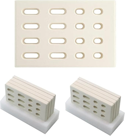 Ceramic Brick, Ceramic Radiant Flame Tamer Replacement for Barbeques Galore Grand Turbo, Grand Hall, Members Mark Grills, Heat Plate Ceramic Briquettes, 7 1/16" x 4 3/4" x 1/2", 4 Pack