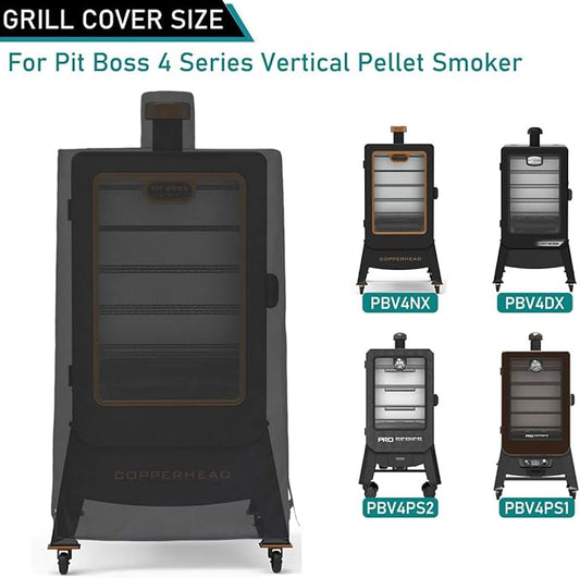 ZJYWSCH Grill Cover for Pit Boss Pro Series 4 Wood Pellet Vertical Smoker PBV4PS2 PBV4PS1 Heavy Duty PitBoss Copperhead Onyx 1300 Vertical Smoker Cover PBV4NX PBV4DX